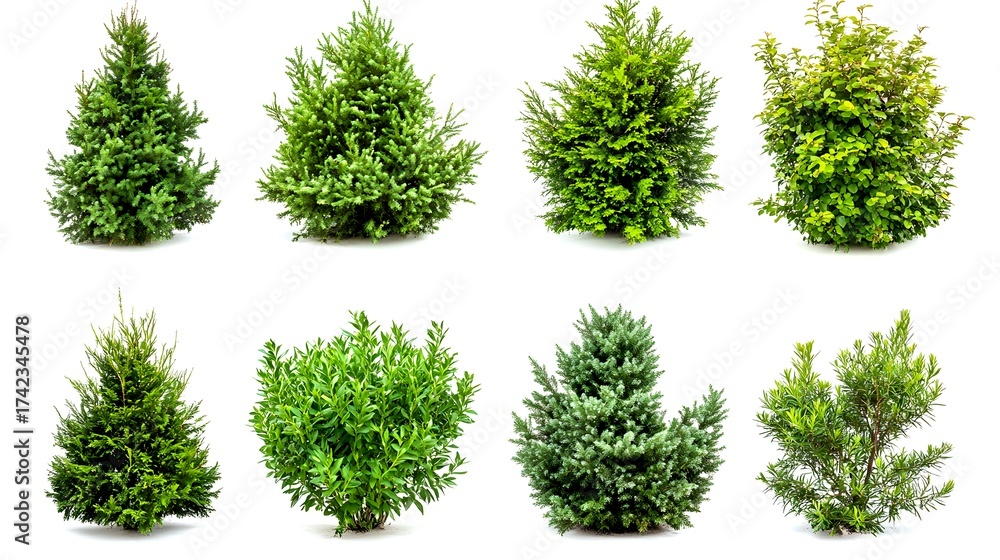 Fototapeta premium various types of healthy green plants, showcasing their diverse shapes and forms, each plant is a vibrant example of natural beauty 