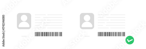 Driver license icon in flat style. Identification document vector illustration on isolated background. Profile card sign business concept.