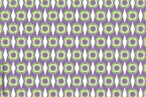 Retro Geometric Circle Pattern in Purple Yellow and Gray Tones