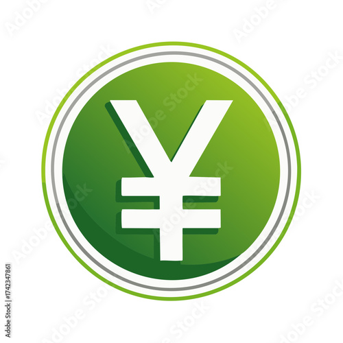 Green circle icon with a white Japanese Yen symbol inside