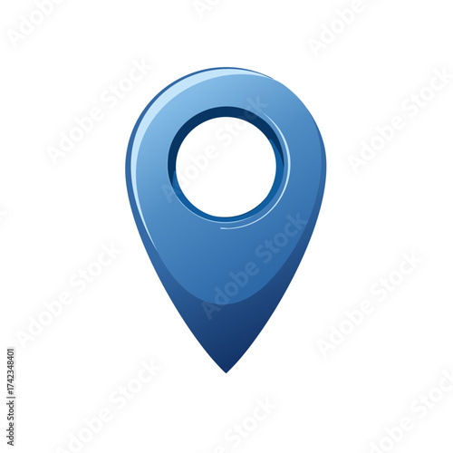 Blue Map Pointer Icon Indicating Location and Direction in Navigation System