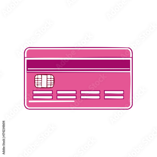 Vivid pink payment card illustration representing finance and electronic transactions