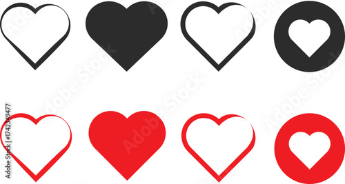 Love icon set. Set of love symbols. romance simple love sign
