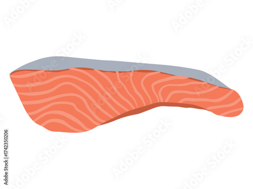Raw Salmon Fillet Cut