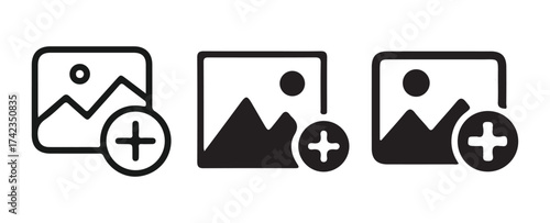 Photo sharing and upload application icons
