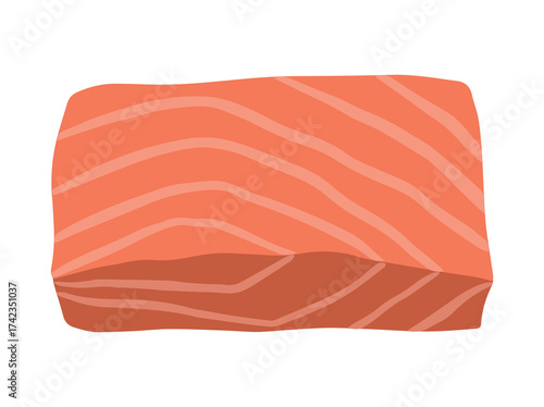 Raw Salmon Fillet Cut