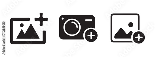 Photography app upload and add icons