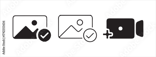 Modern flat icons for image upload
