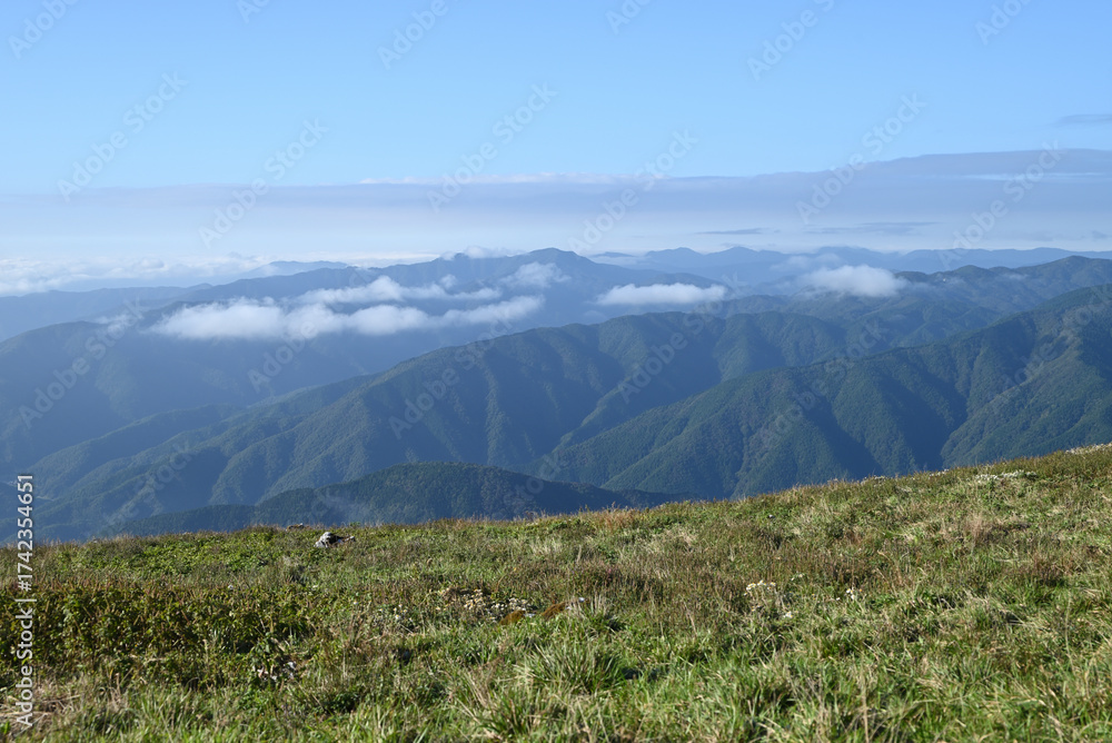 Fototapeta premium Climbing Mt. Ibuki, Shiga, Japan