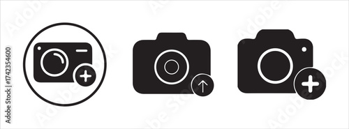Upload image flat icon collection