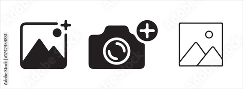 Camera add and upload photo icons