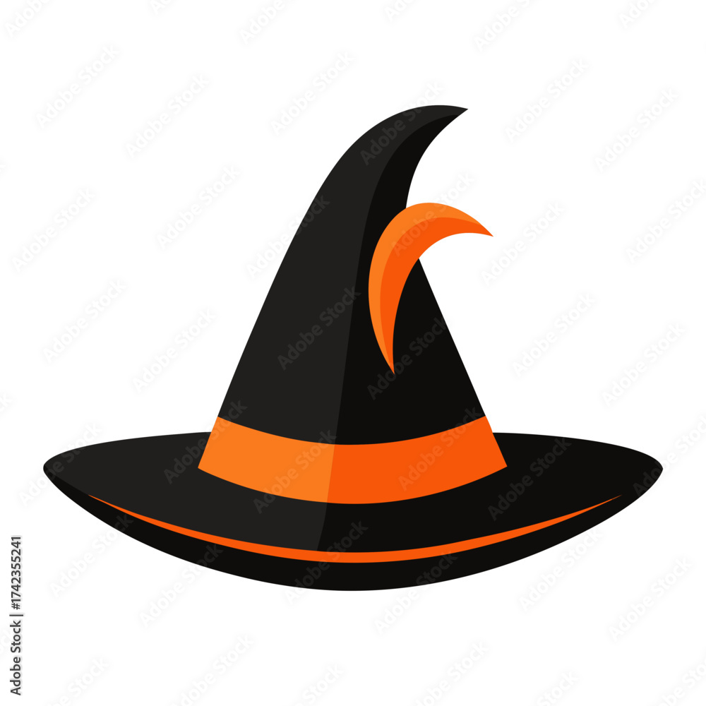 Fototapeta premium Black and orange witch hat