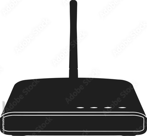A Black Silhouette of a Wireless Router
