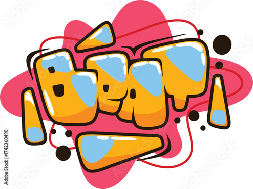 beat word graffiti text font sticker illustration	