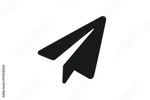 Paper plane icon. Symbol of sending a message. Communication button sign. Vector illustration. Simple flat pictogram for web and apps. Email, chat, and travel concept.