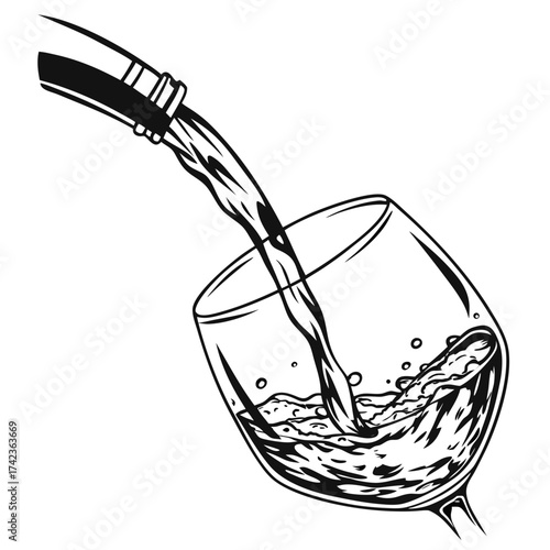 pouring water into glass