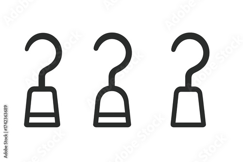 Pirate hook arm icon, hand prosthesis symbol, and prosthetic limb concept. Vector illustration set for disability and assistive devices. Minimalist graphic on transparent background.