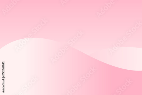 やわらかいピンクグラデーションの波模様背景デザイン