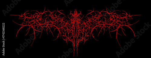 Фотография thorn tribal cyber sigilism ornament with symmetrical gothic shape, dark vector