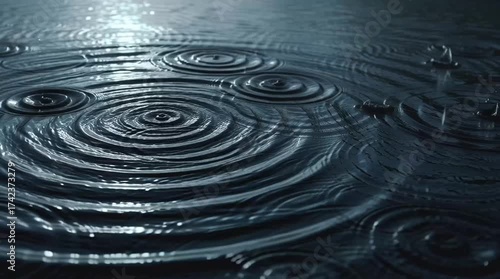 Raindrops on Calm Lake Surface – Cinematic Ripples in Soft Light 4K Macro