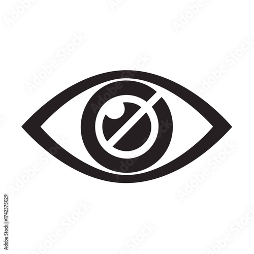 Hidden eye privacy icon representing invisibility unsee protection security symbol