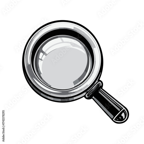 Magnifying Glass Illustration for Research Investigation Discovery and Exploration
