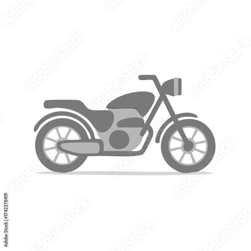 Gray motorcycle icon modern flat design vector graphic for transportation concept
