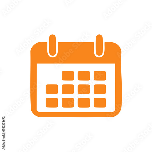Orange Calendar Icon Symbol Simple Graphic Design Illustration