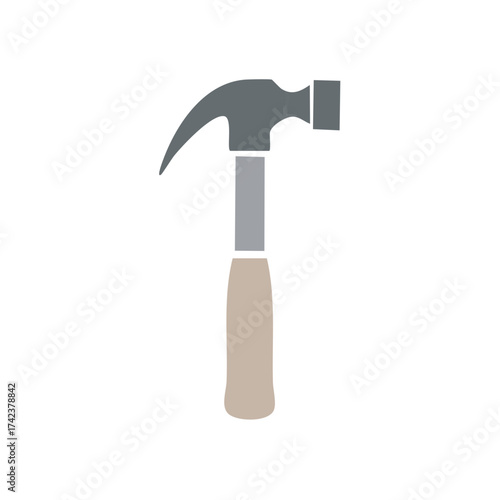 Illustration of hammer with handle for construction and home improvement projects.