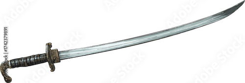 comic style illustration of curved sabre sword