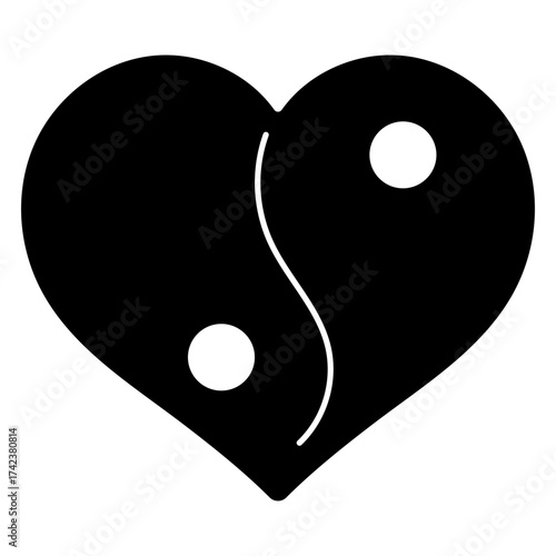 yin yang icon on white background, vector illustration.