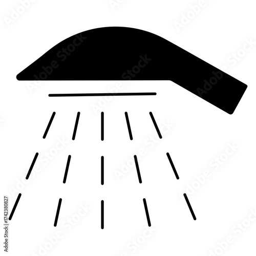 shower icon isolated on white background, vector illustration.