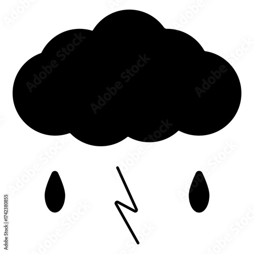 storm icon isolated on white background, vector illustration.