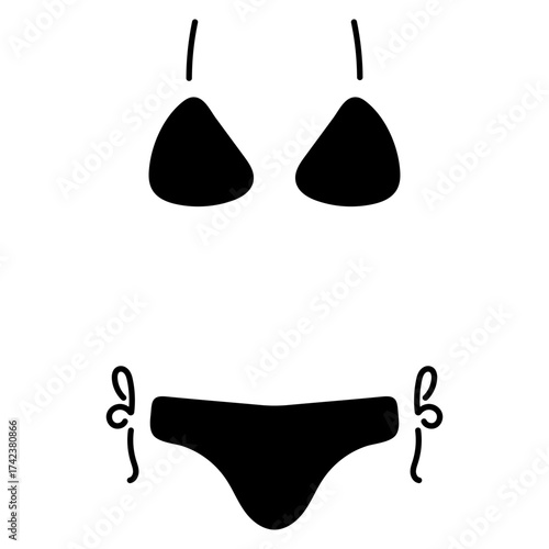 swimsuit icon isolated on white background, vector illustration.