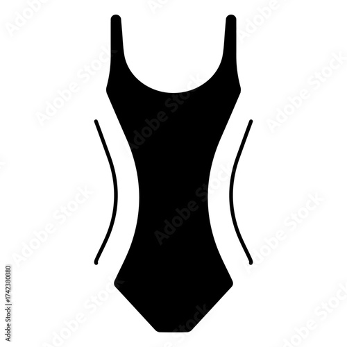 swimsuit icon isolated on white background, vector illustration.