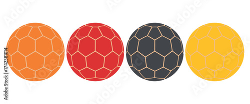 Handball sport icon set