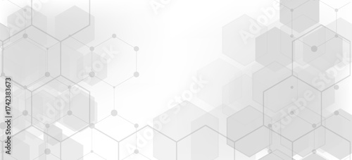 Abstract geometric background. Hexagons design for medical, science and digital technology. Molecular structure and molecule dna