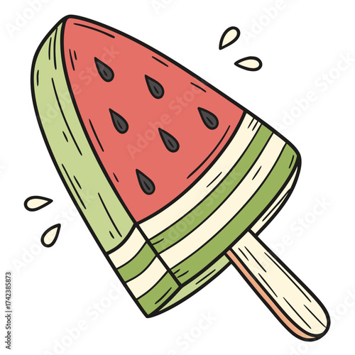 Watermelon popsicle, a cool and fruity delight