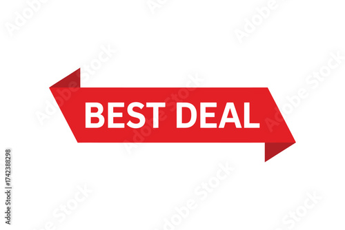 Red ribbon banner announcing best deal