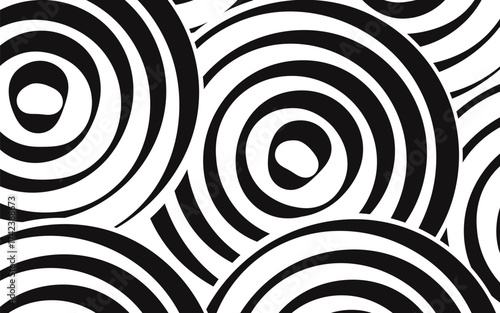 Black and white geometric pattern creating optical illusion