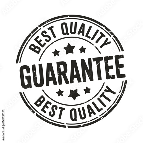 Best quality guarantee stamp with stars and circles