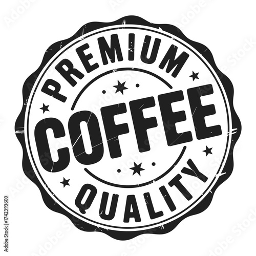 Vintage premium coffee quality seal stamp