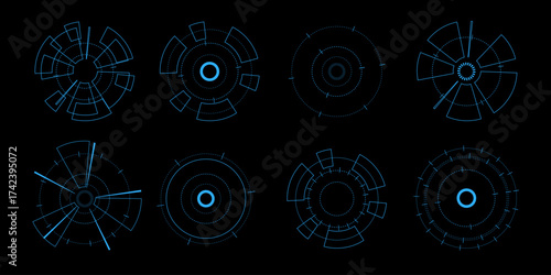 Sci fi futuristic user interface, HUD, Technology abstract background , Vector illustration	
