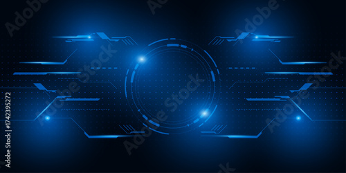 Sci fi futuristic user interface, HUD, Technology abstract background , Vector illustration	
