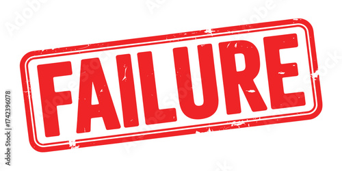 Red stamp declaring failure