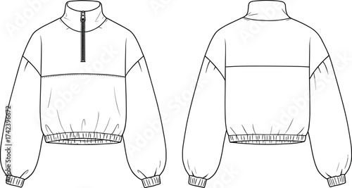PrintWomen double breasted blazer front and back view, formal jacket vector template, fashion flat sketch, tailored coat illustration, clothing design mockup