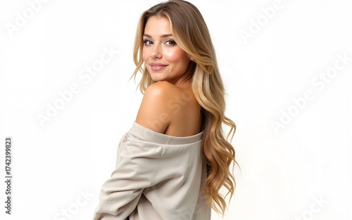 blonde and brunette girl. Isolated on white. High quality