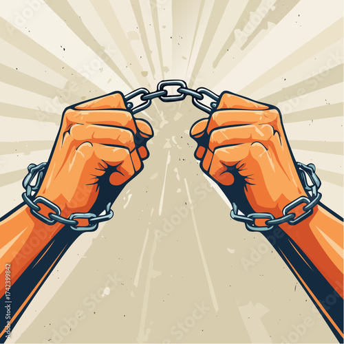 Strong Fists Breaking Severed Chains of Oppression