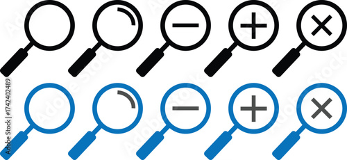 Magnifying Glass and Loupe Symbol – Search and Discovery Success Icon.