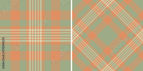 Tartan texture pattern of vector background fabric with a check seamless plaid textile. Set in skin colors for windowpane print blouse, sheath dress, skinny pants.
